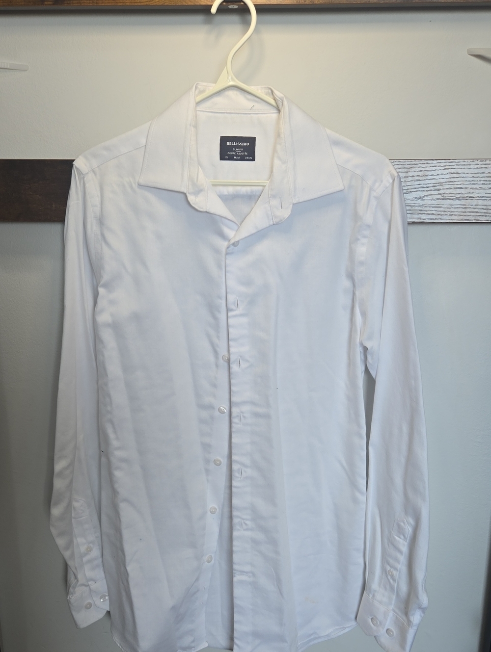 White Long-Sleeve Dress Shirt - Tailored Spread Collar